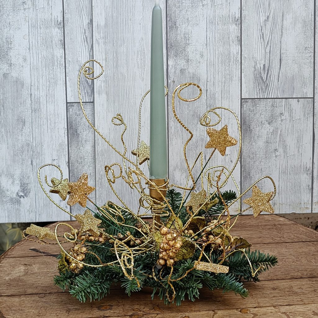 Centrotavola verde e oro