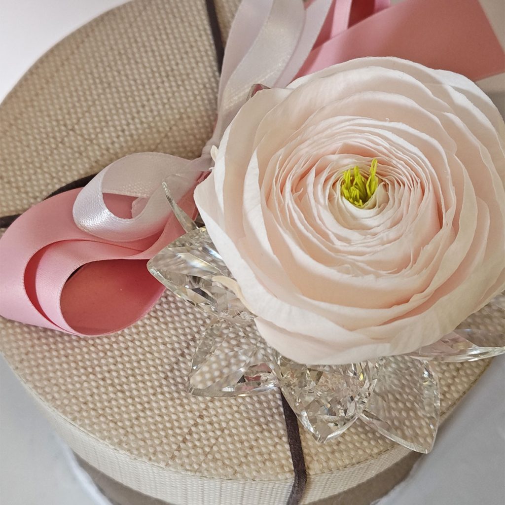 Ranuncolo stabilizzato su petali di cristallo
