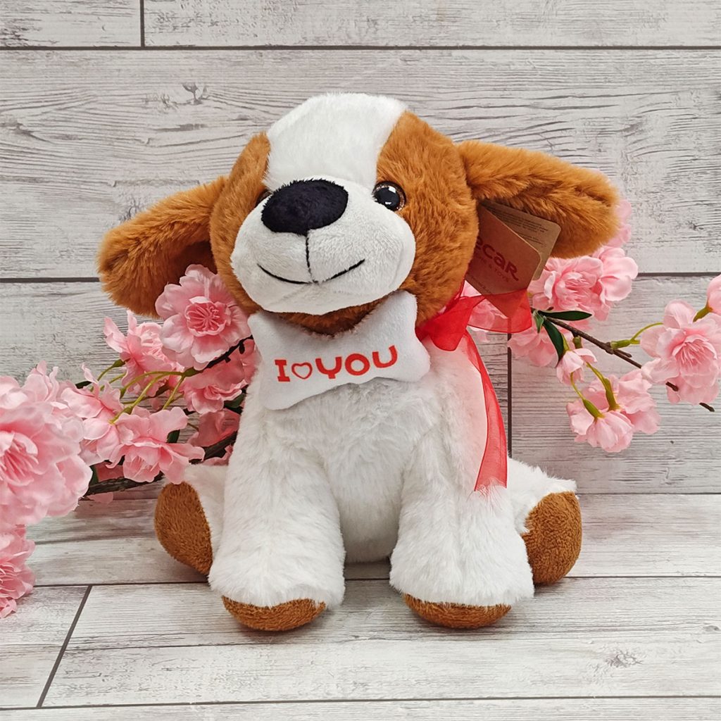 Peluche cagnolino con papillon "I love You"