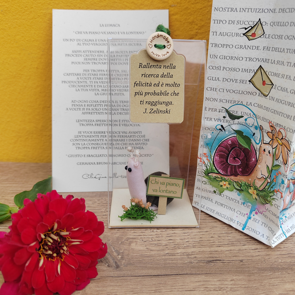 Lumachina "Rallenta nella ricerca della felicità"