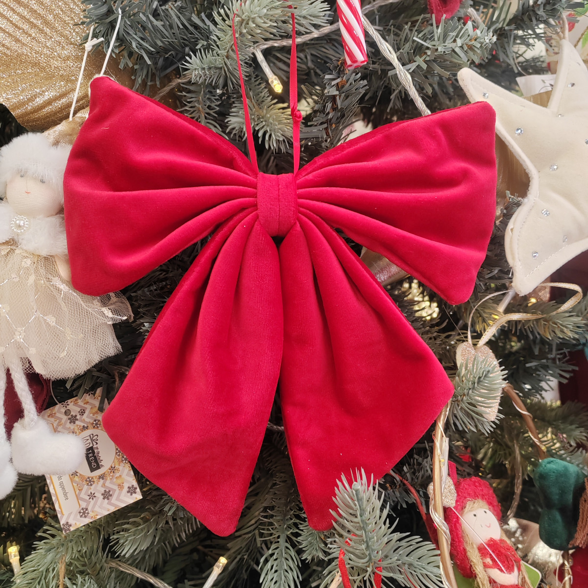Fiocco in velluto rosso da appendere