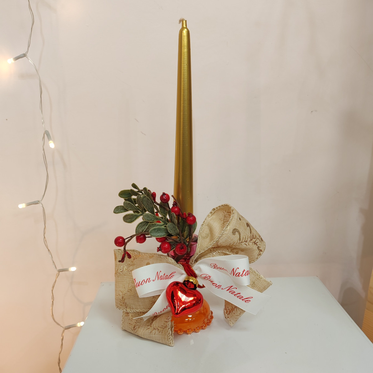 Mini centrotavola decorato con candela modello 1