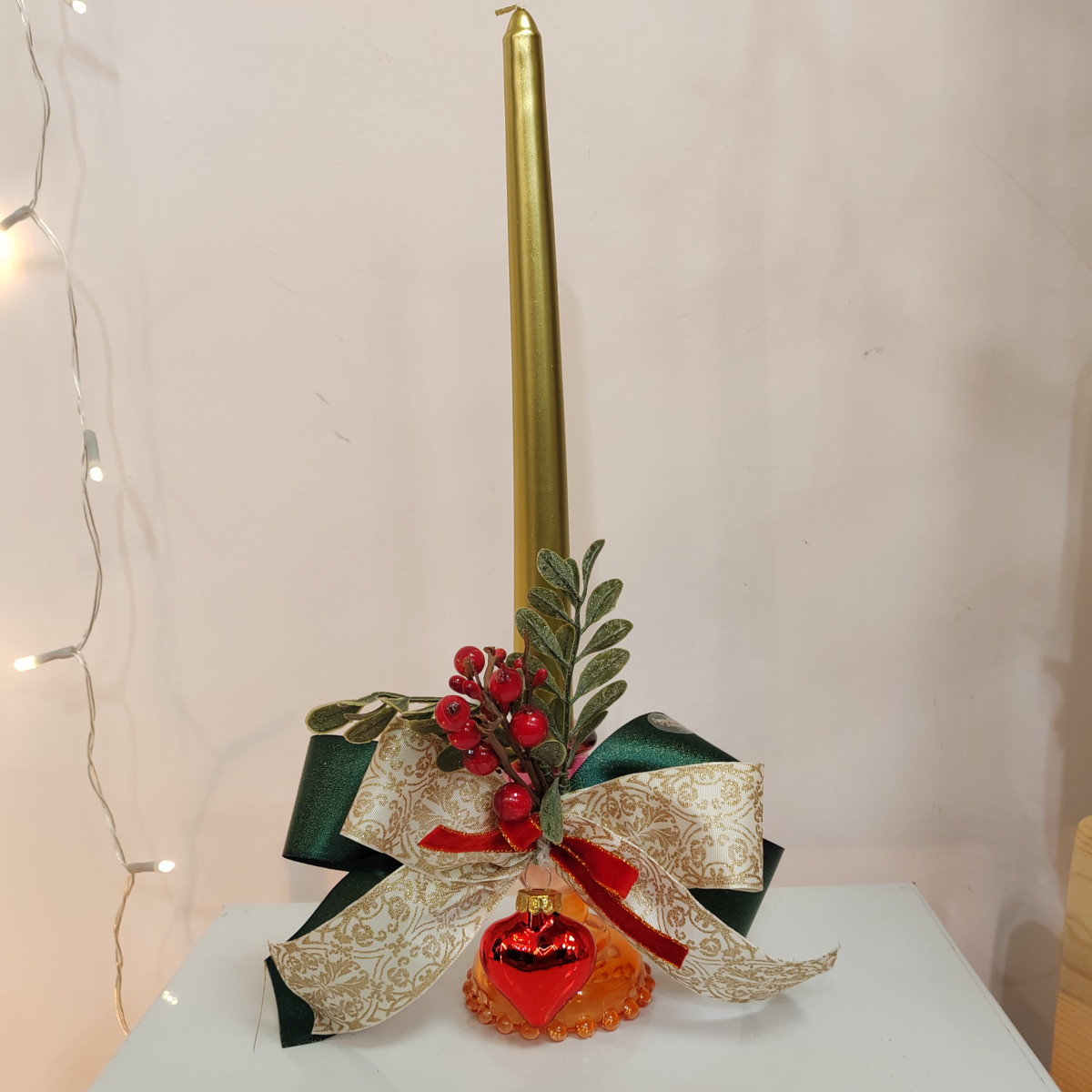 Mini centrotavola decorato con candela modello 2