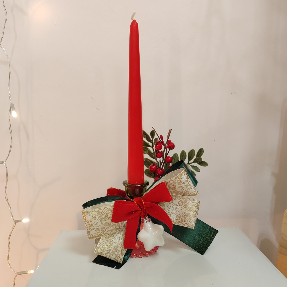 Mini centrotavola decorato con candela modello 3