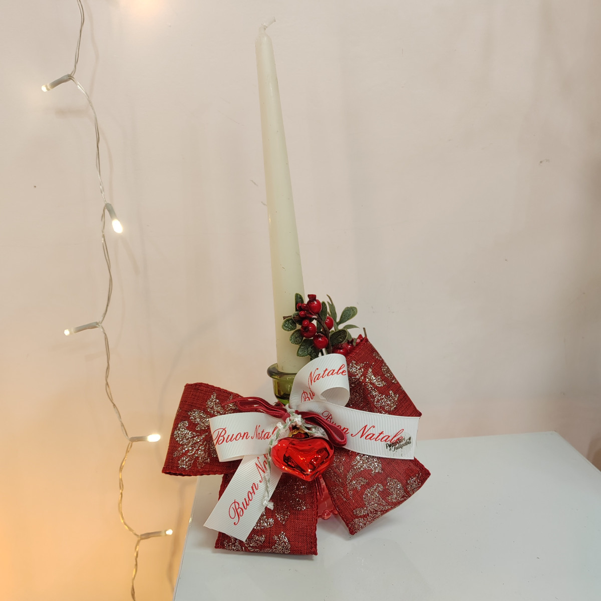 Mini centrotavola decorato con candela modello 5