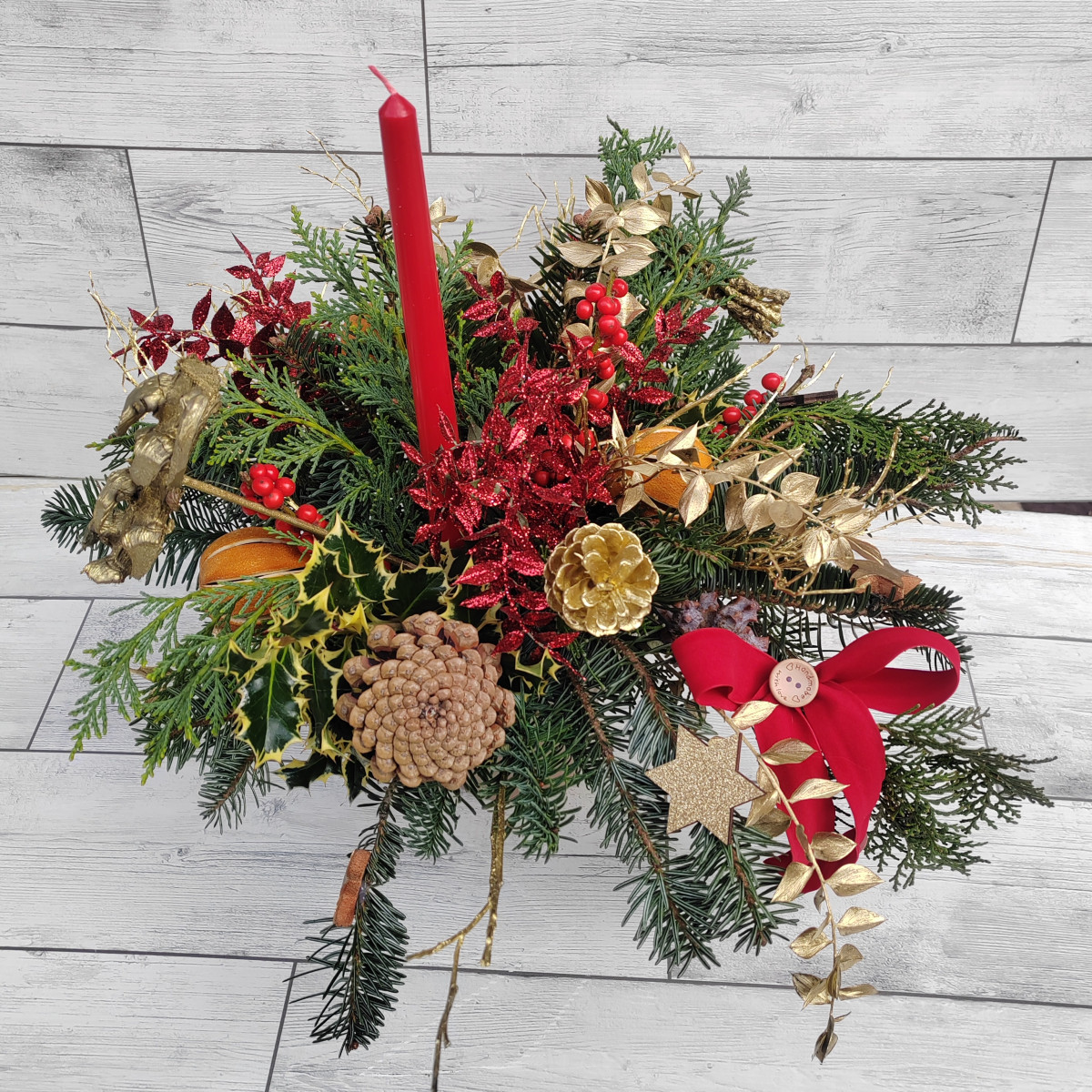 Centrotavola classico oro e rosso