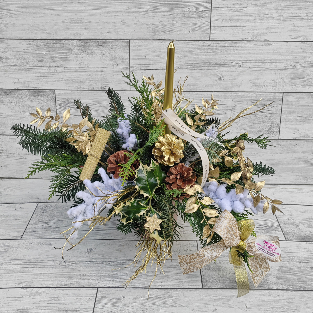 Centrotavola classico oro e bianco