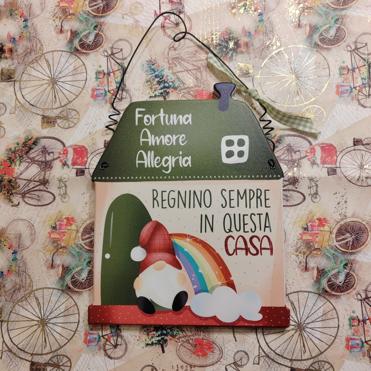 Targa casetta "Fortuna amore allegria"