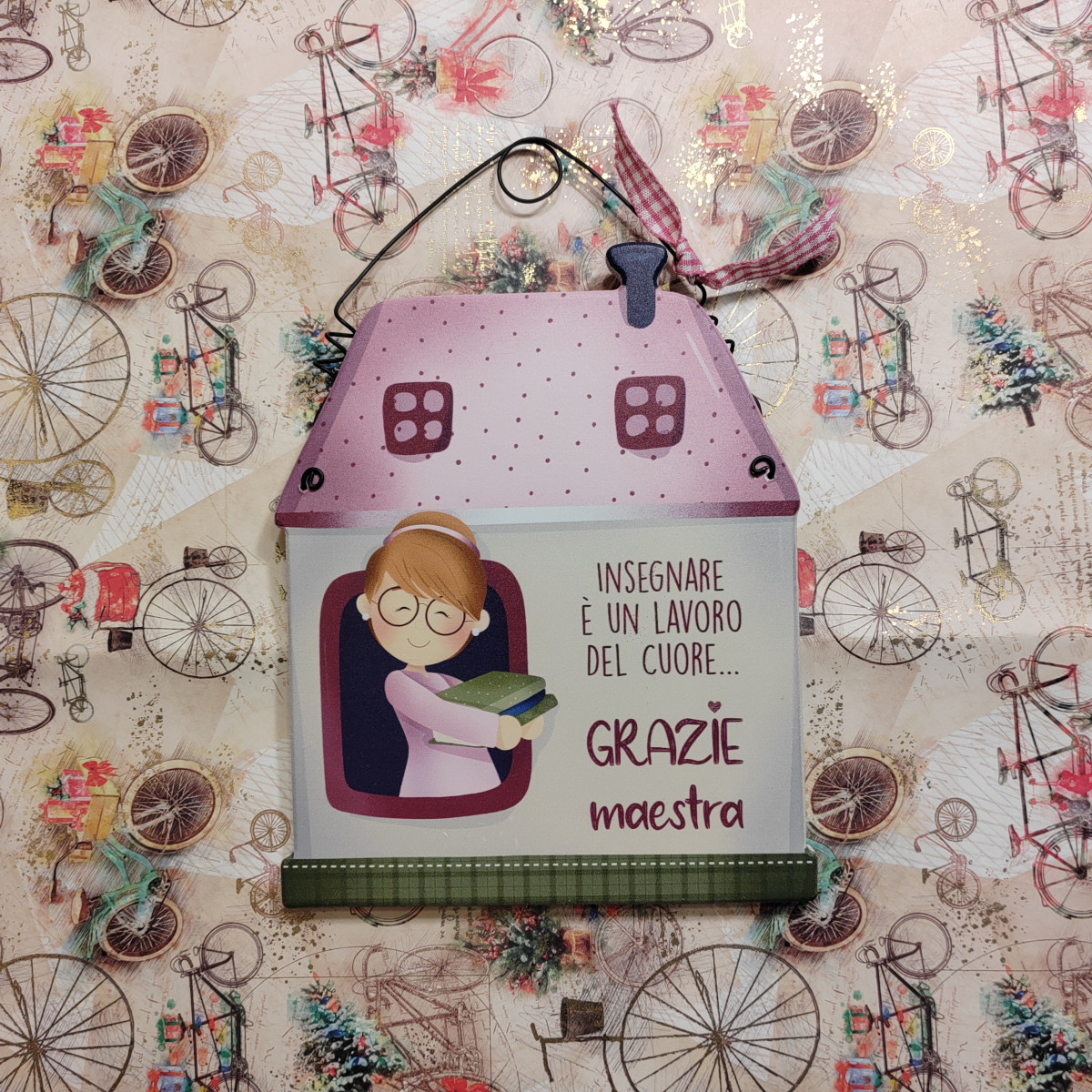 Targa casetta "Insegnare è un lavoro del cuore... Grazie maestra"