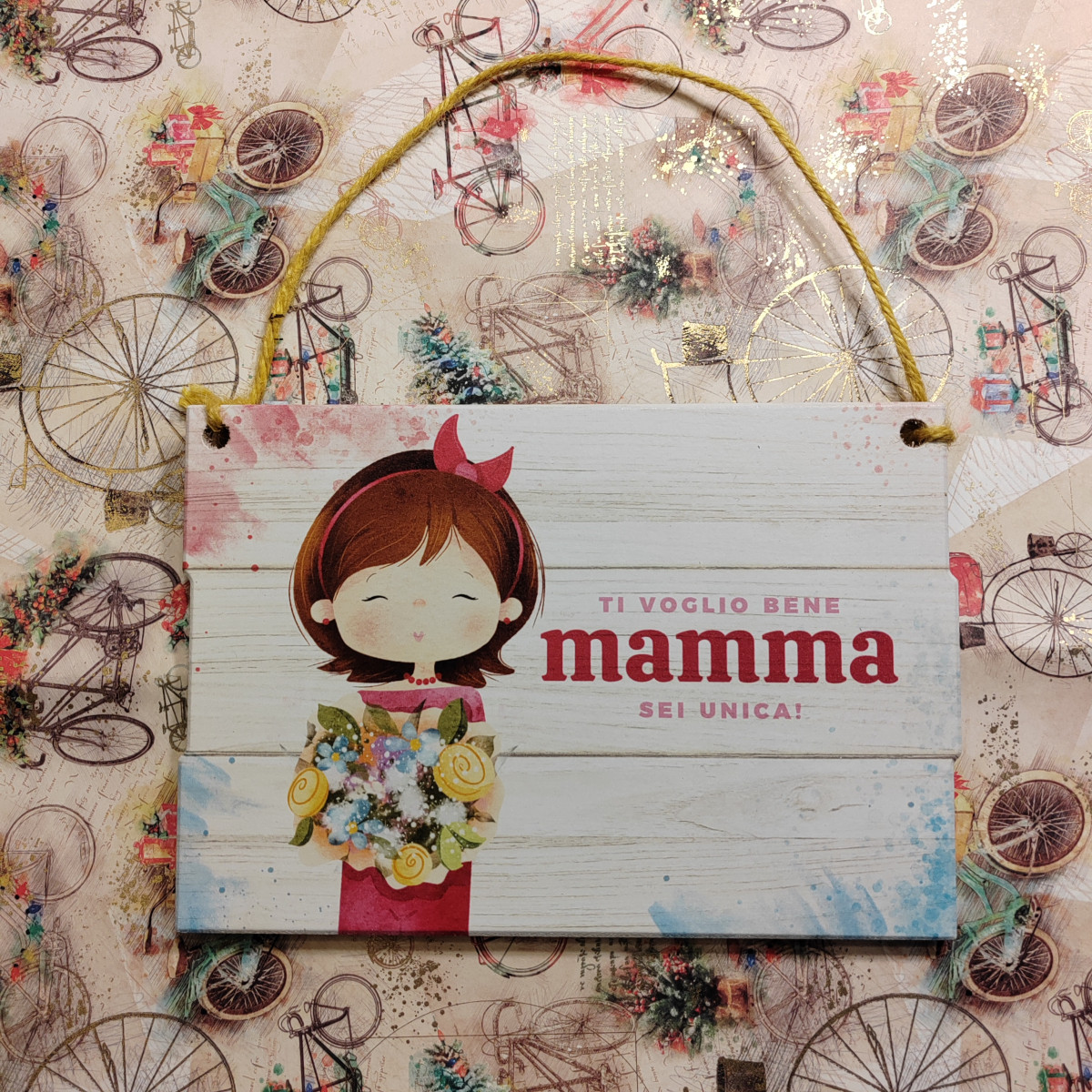 Targa rettangolare " Ti voglio bene mamma sei unica"