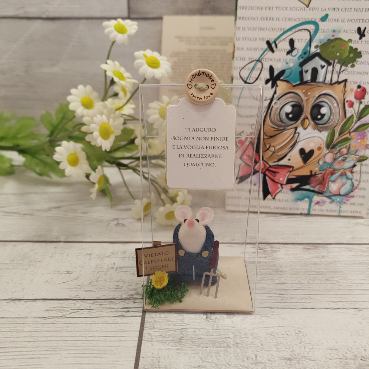 Topino giardiniere "Ti auguro sogni..."