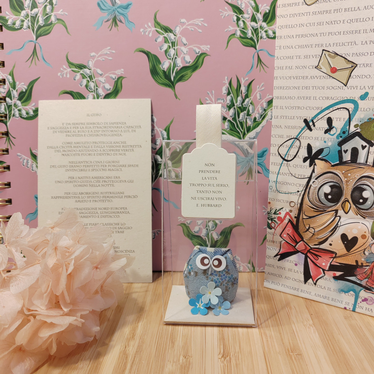 Gufetto azzurrino "Non prendere la vita troppo sul serio"