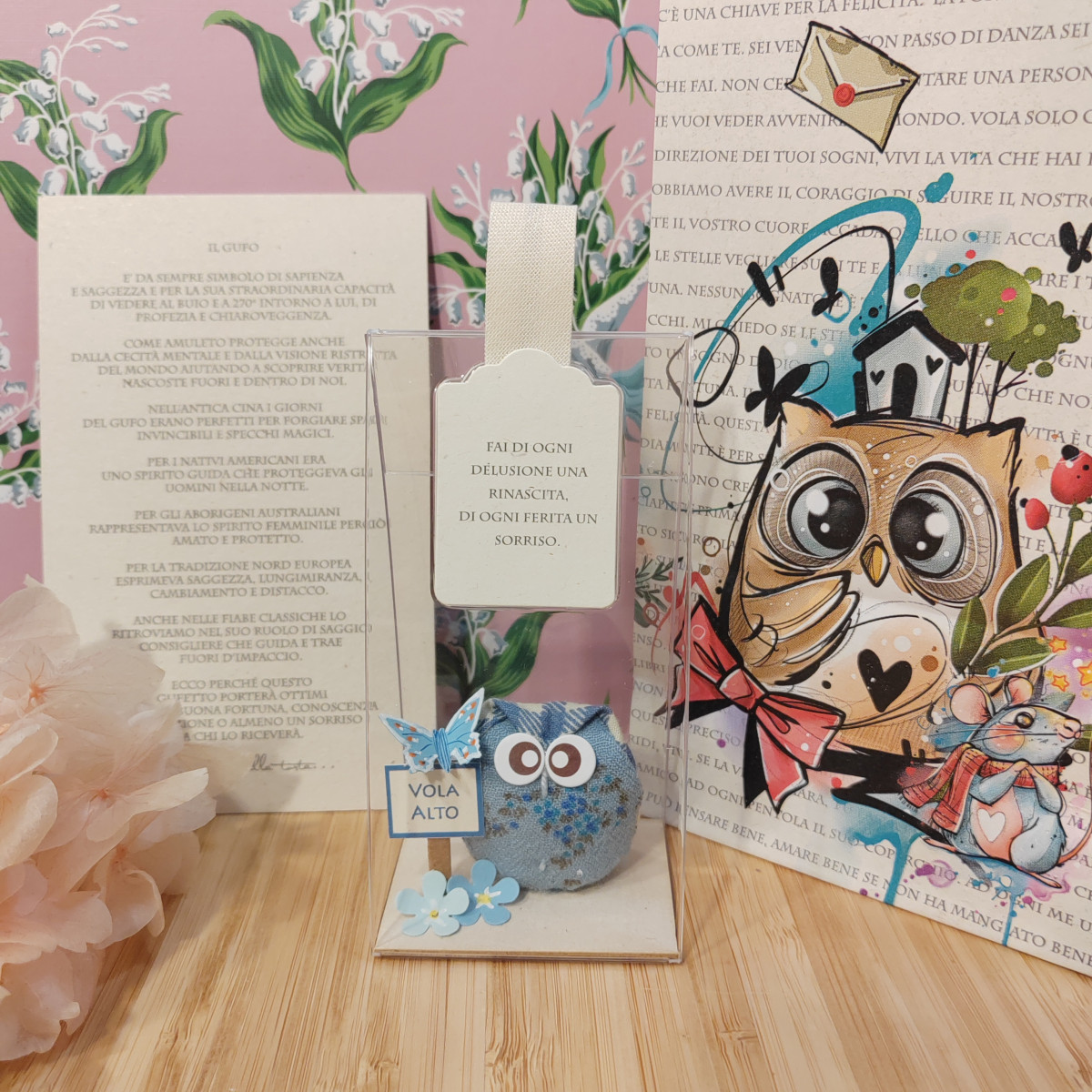 Gufetto azzurrino "Fai di ogni delusione una rinascita..."