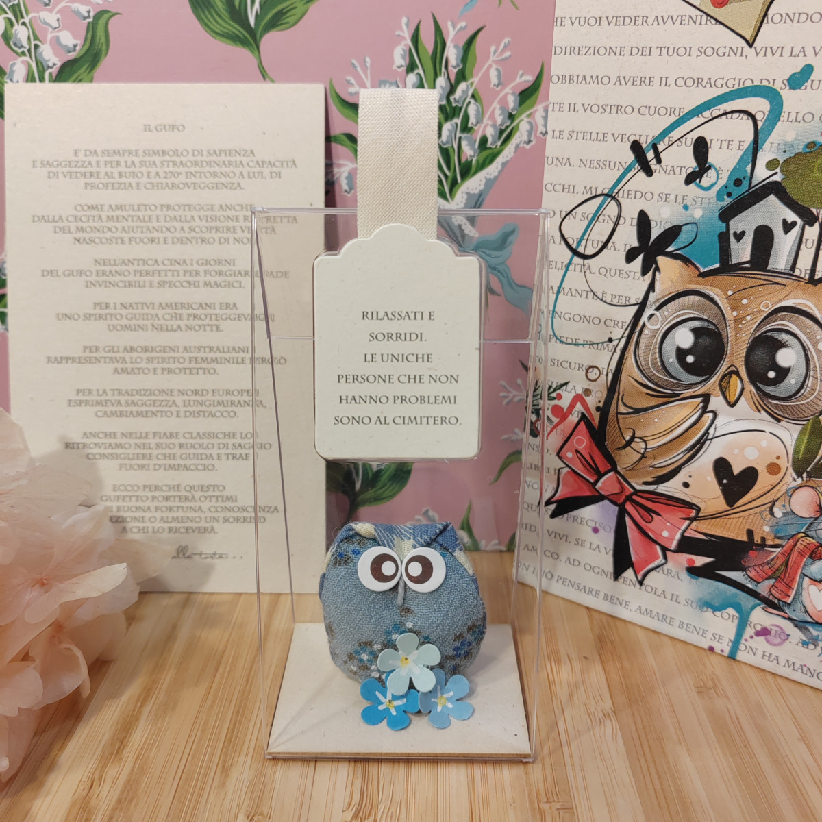 Gufetto azzurrino "Rilassati e sorridi..."