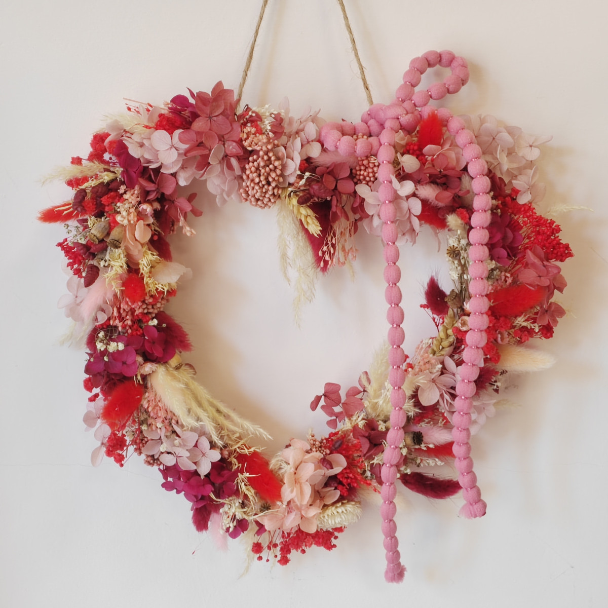 Ghirlandina cuore fiori stabilizzati