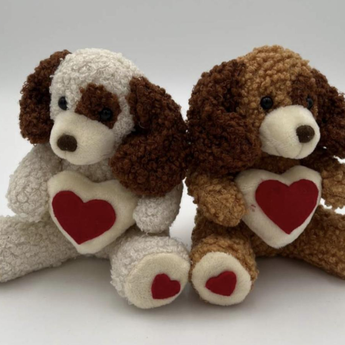 Cagnolino marroncino con cuore rosso