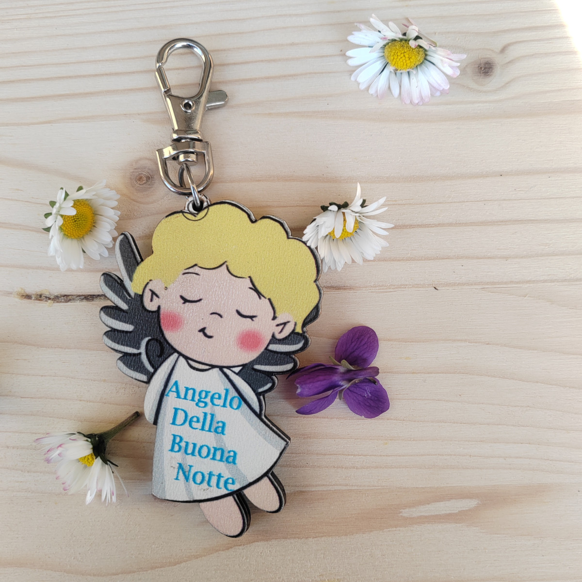 Angelo piccolo con moschettone "buonanotte"