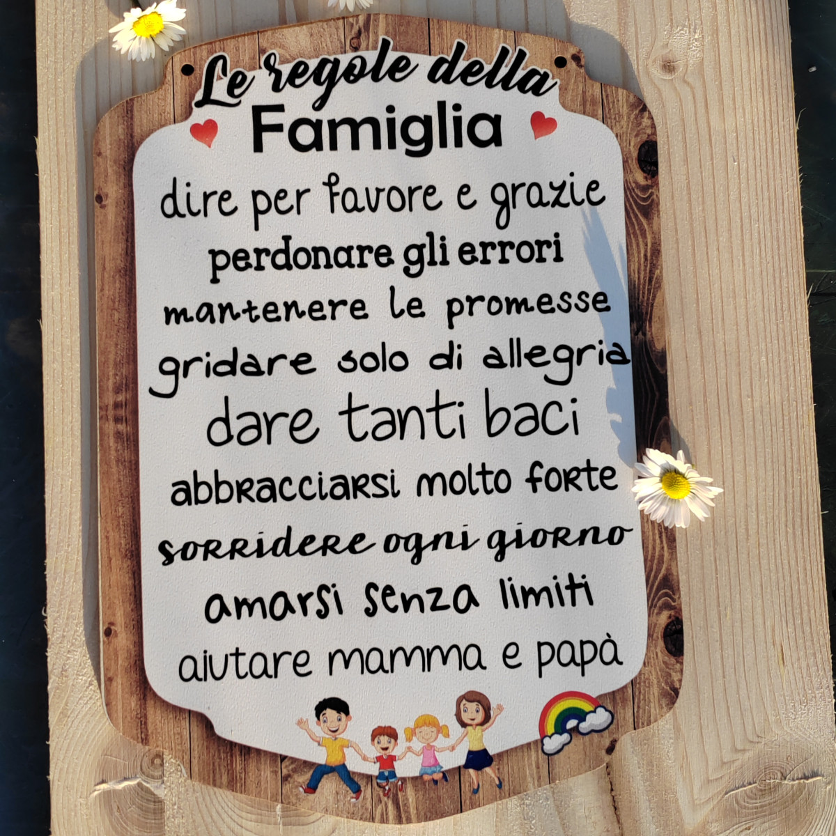 Targa "Le regole della famiglia "