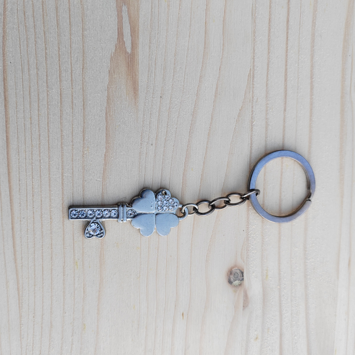 Portachiavi piccolo con anello "chiave quadrifoglio"