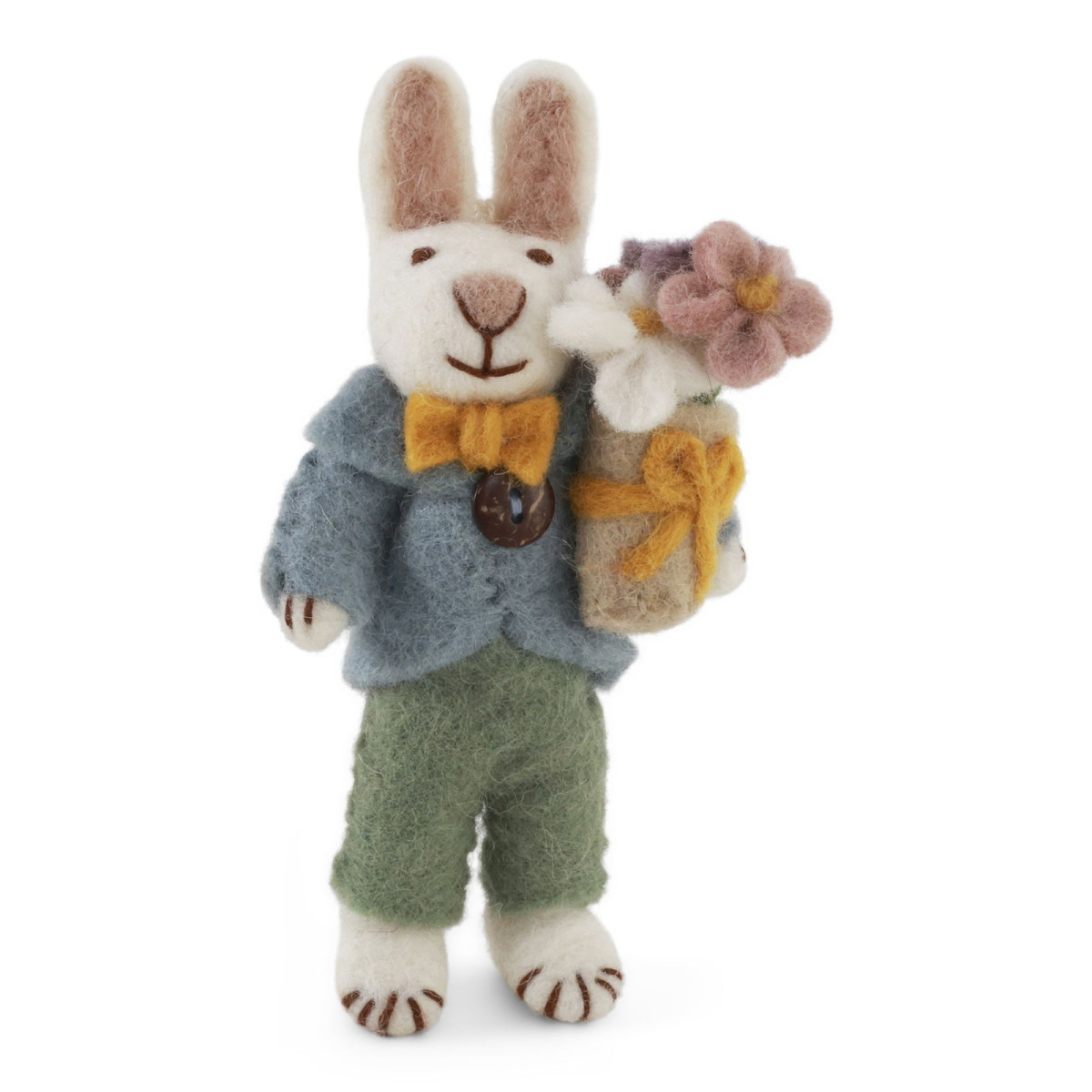 Coniglietto bianco con bouquet (taglia S)