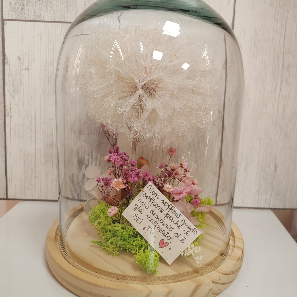 SOFFIONE CON CAMPANA DI VETRO GRANDE variante rosa