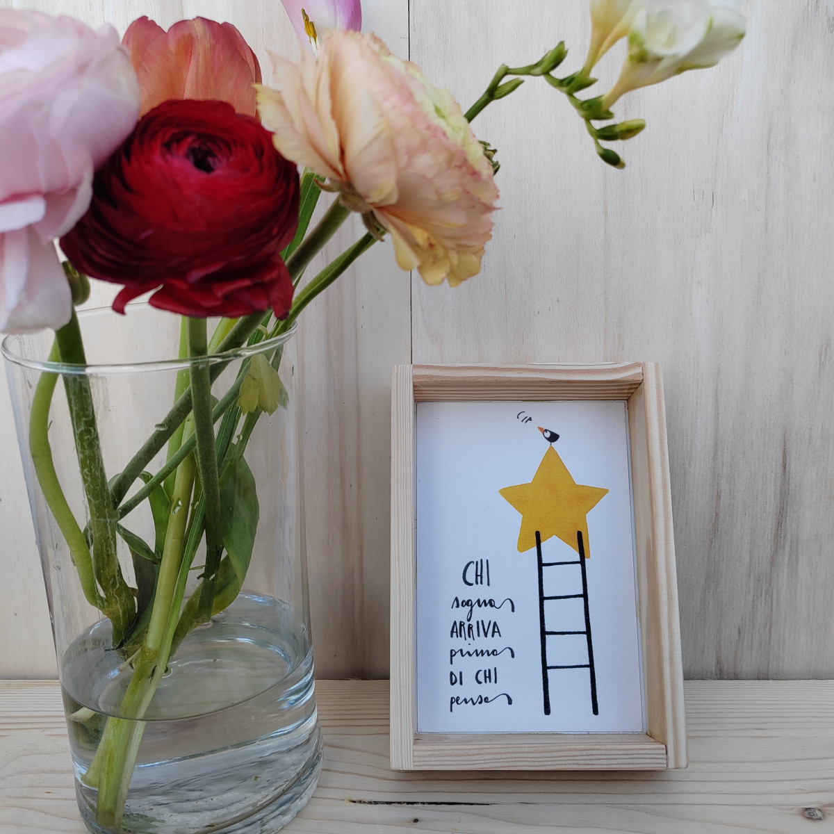 Quadretto "Chi sogna arriva prima di chi pensa"