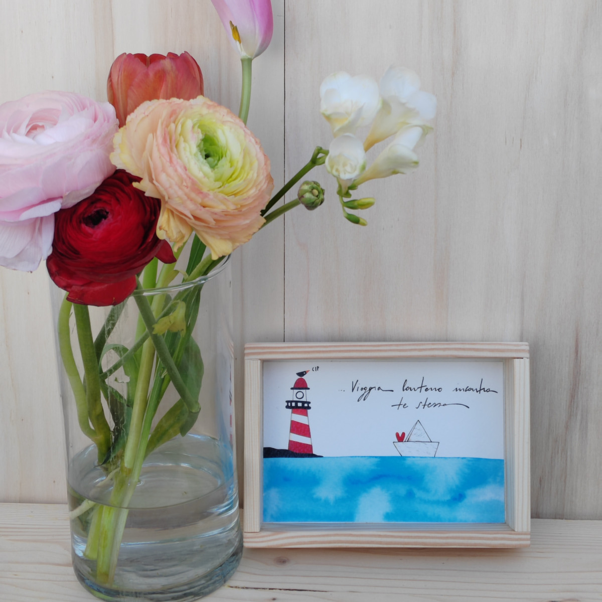 Quadretto "Viaggia lontano incontra te stessa"