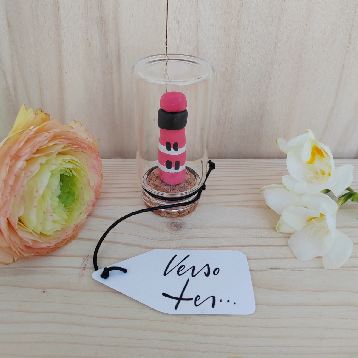 Barattolino faro rosa "Verso te"