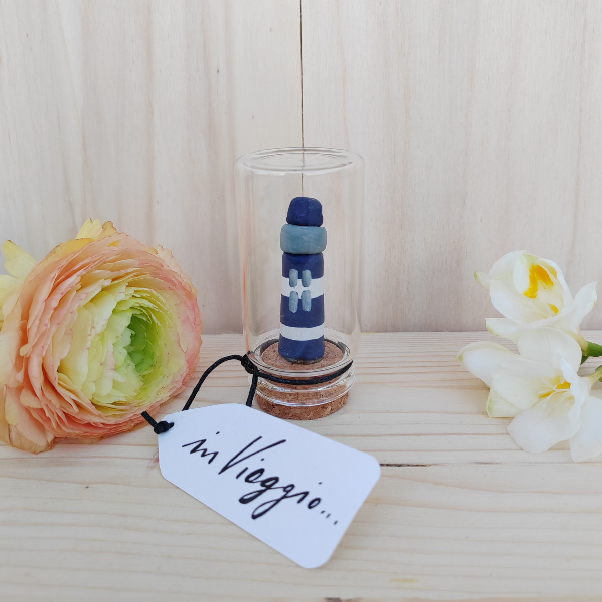 Barattolino faro blu "In viaggio"