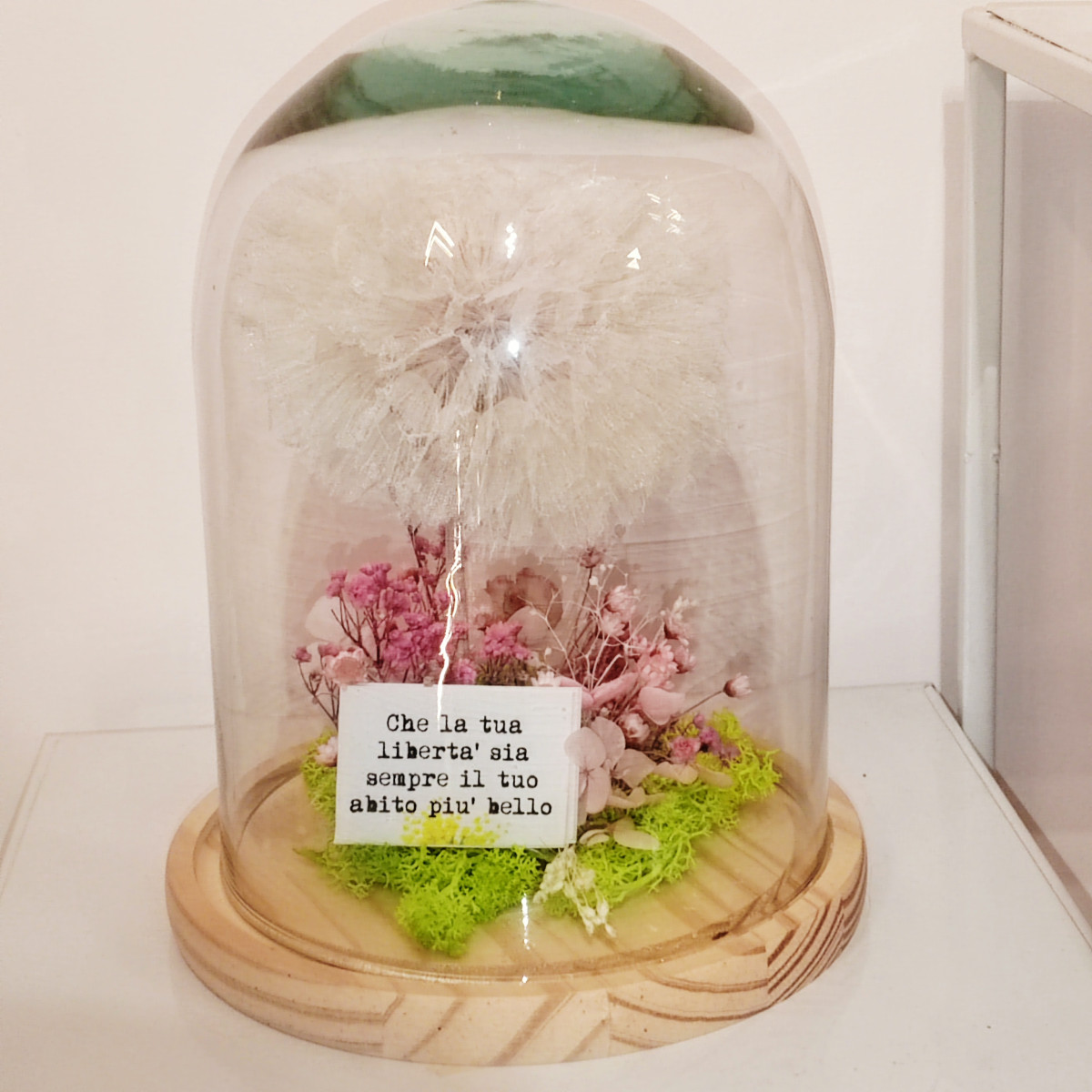 SOFFIONE CON CAMPANA DI VETRO GRANDE variante rosa