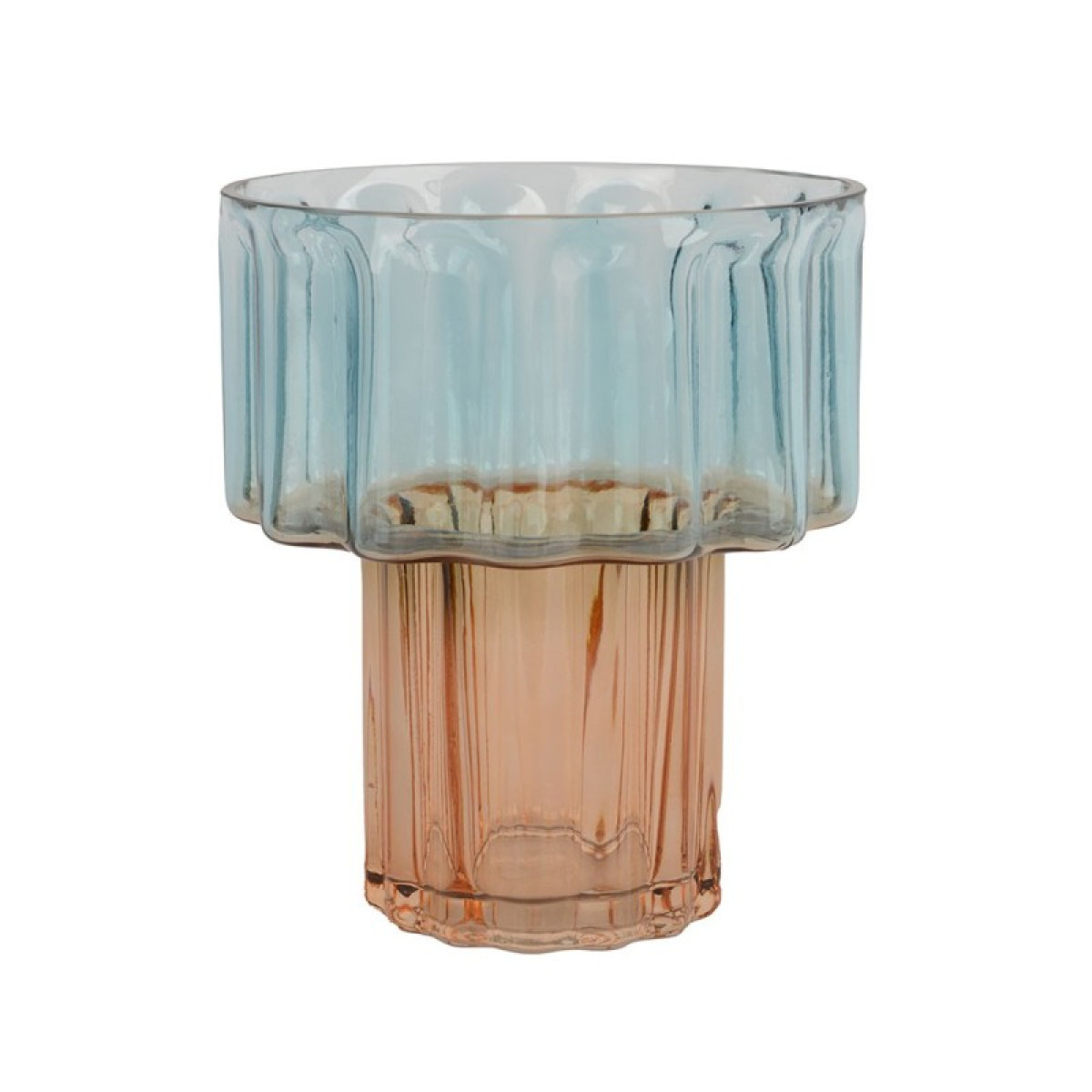 Vaso doppio in vetro colorato