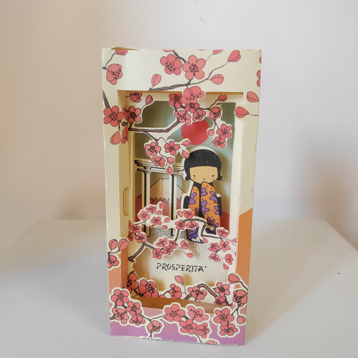 Biglietto 3D kokeshi prosperità
