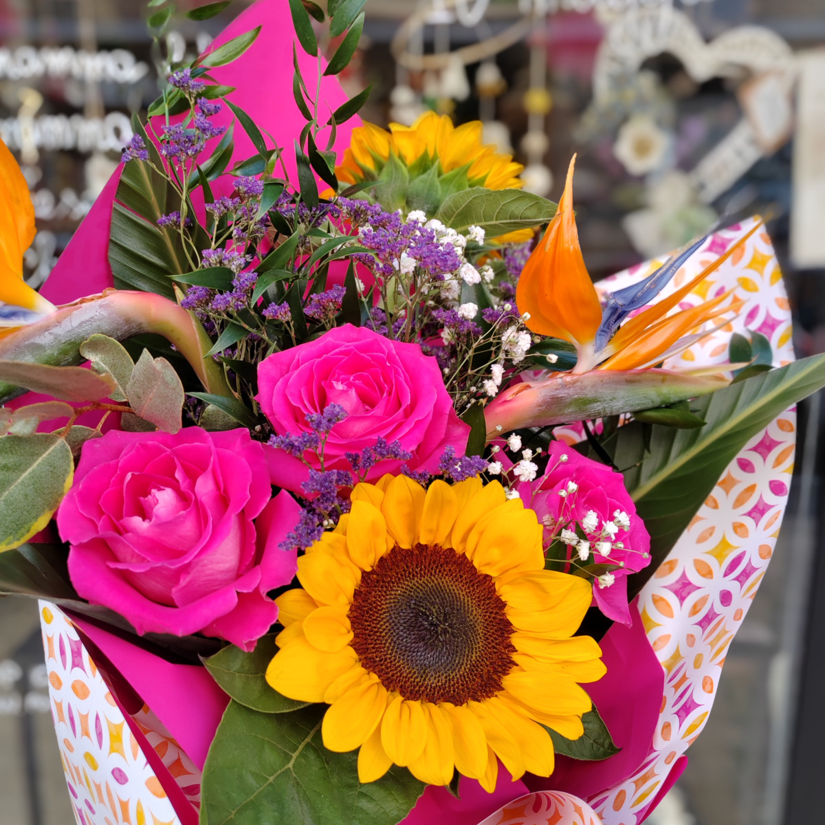 Bouquet rose e girasoli mamma