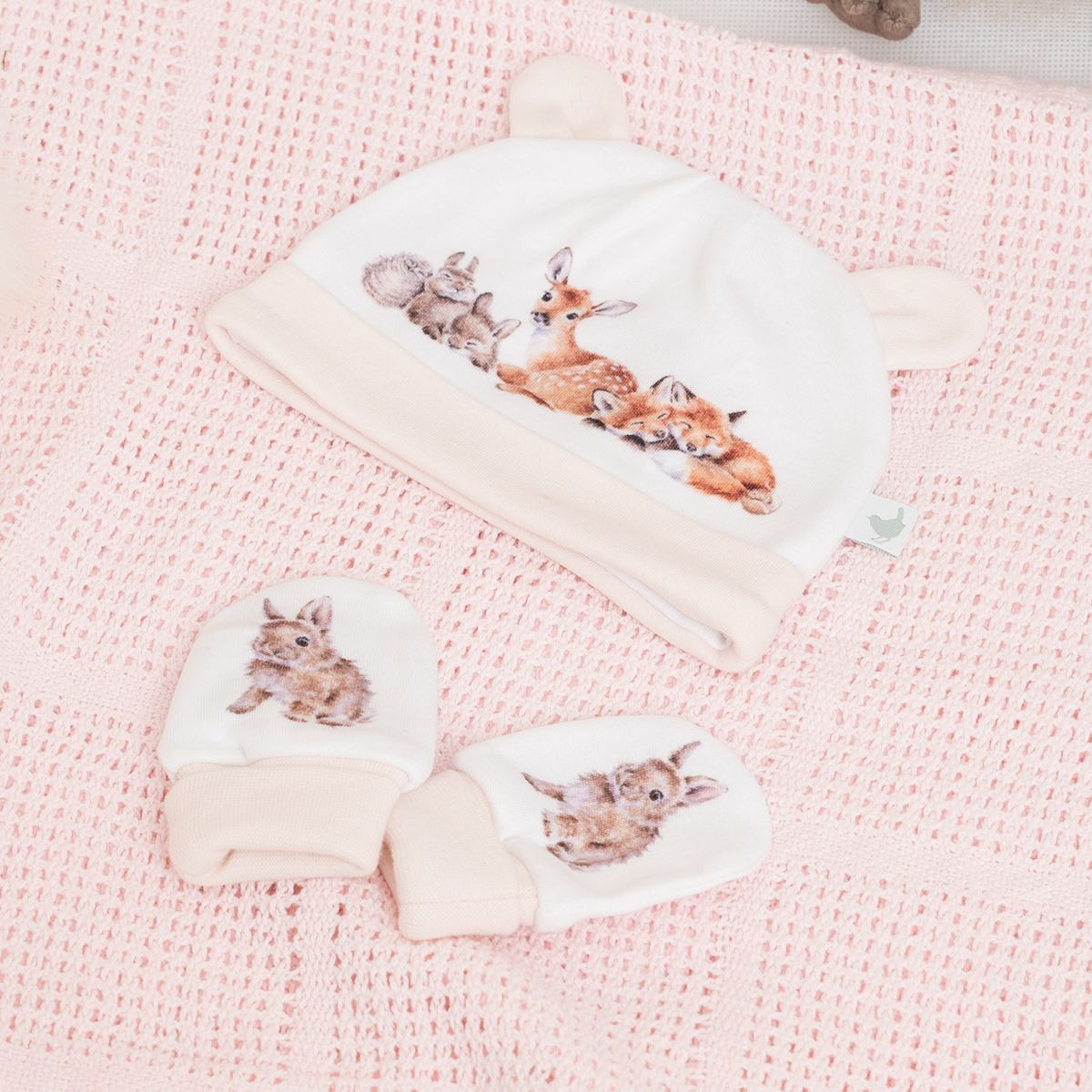Set muffole e cappellino "Animali della foresta"