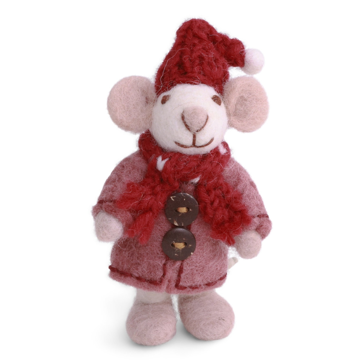 Mini topolina bianca con cappotto rosa