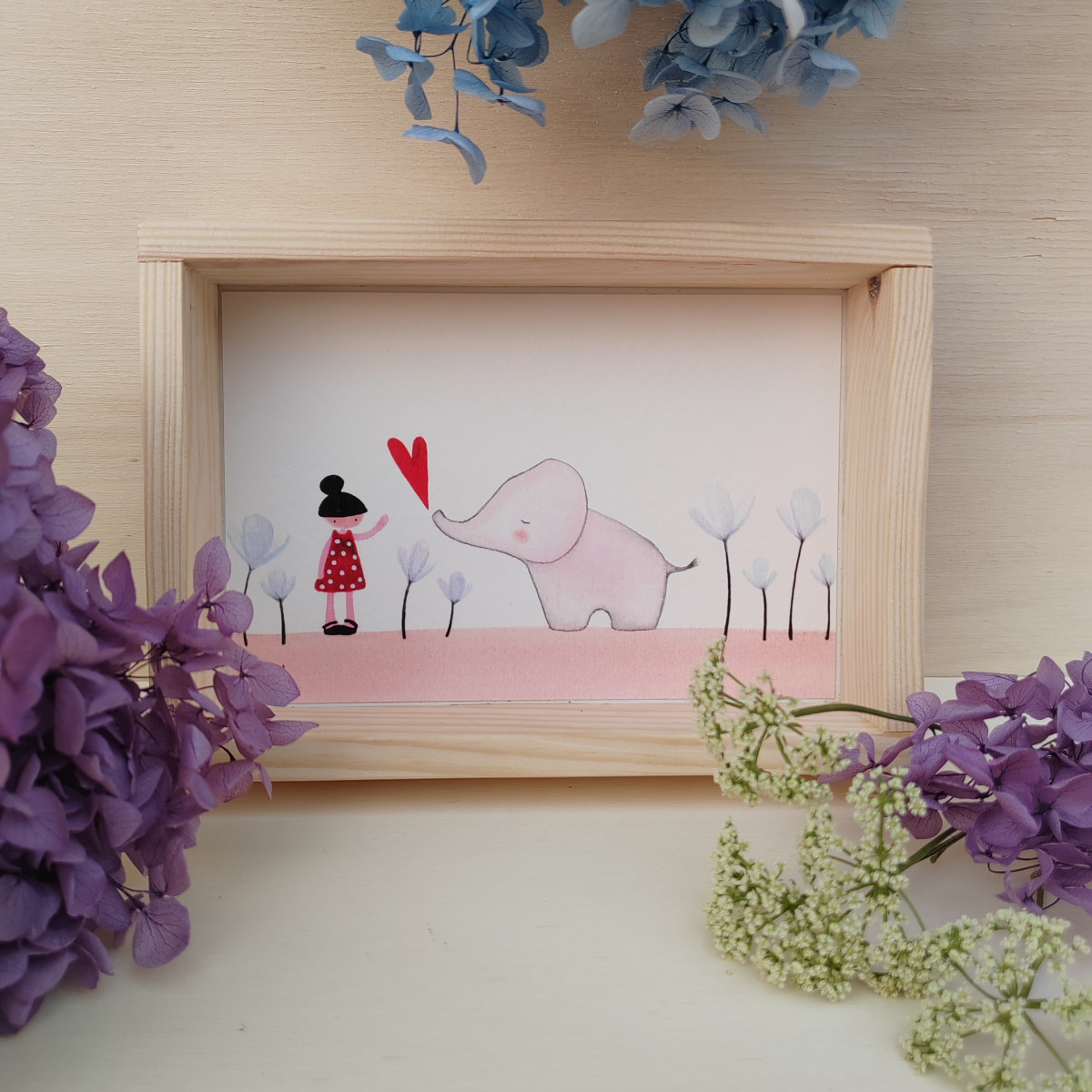 Quadretto "Bambina elefantino"